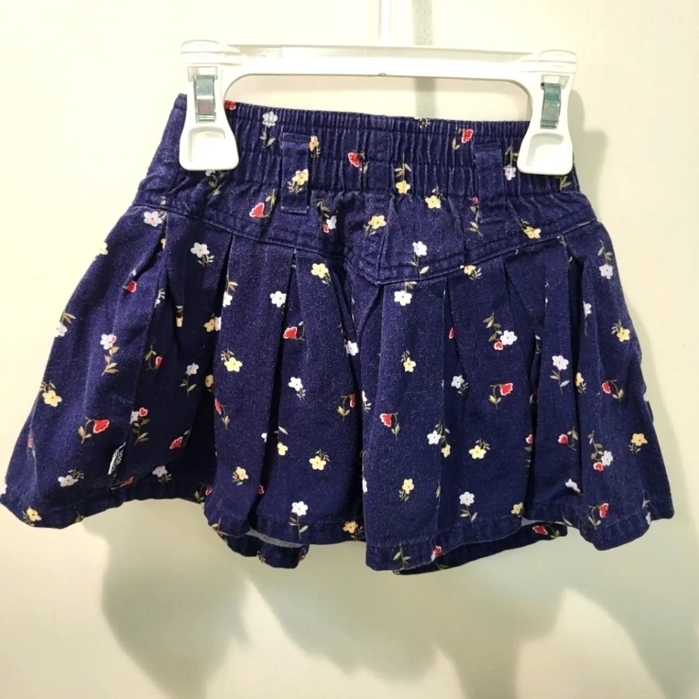 Vintage McKids Skirt‎ Toddler Girl 18 Months Floral Buttons 90s